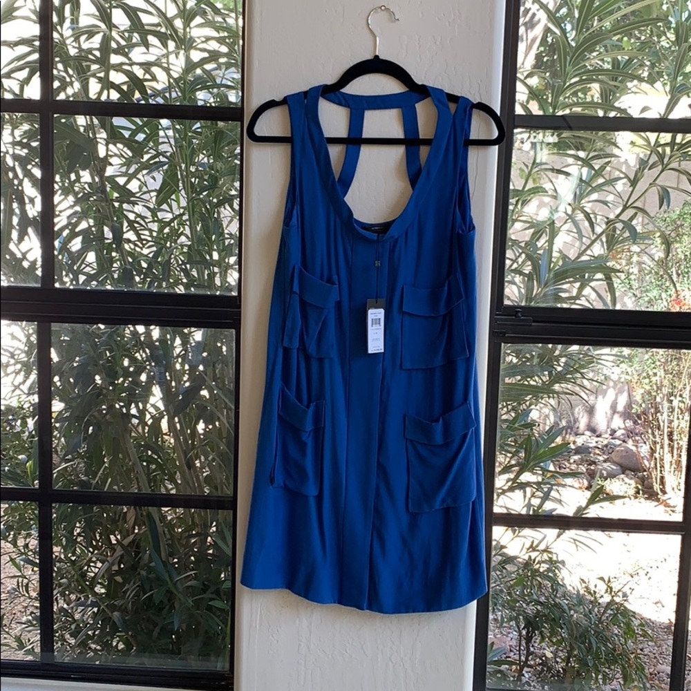 BCBG NWT blue pocket dress